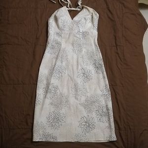 Cream white Sundress with flowers